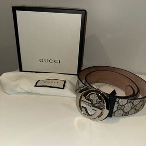 GUCCI GG BELT WITH INTERLOCKING G BUCKLE